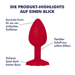Analplug mit rosenförmiger Basis, 7 cm