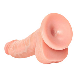 Ultra Realistic Skin - Curved Dildo with Balls, 17 cm