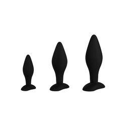 Analplugs aus Silikon, 3 Teile, 9,5   14,5 cm