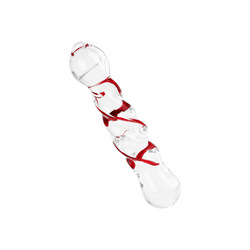 Glasdildo mit Spiralstruktur, 18 cm