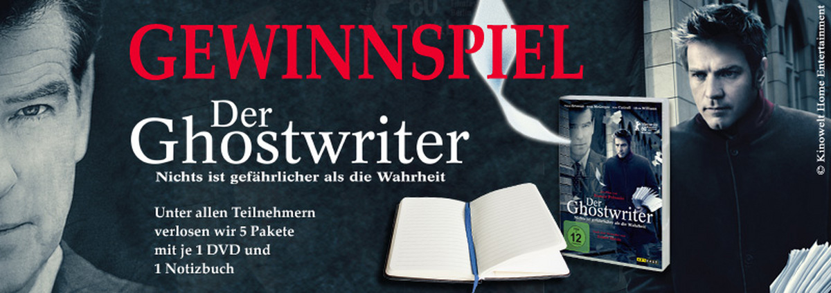 Ghostwriter Gewinnspiel: Fanpakete zum neuen Thriller von Roman Polanski