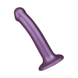 Soft Silicone Dildo Metallic - Size M, 18 cm