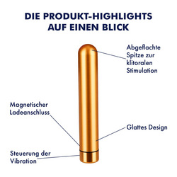 Luxus Bullet in Metalloptik, 11,5 cm