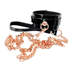 High Gloss Bondage O-Ring Collar &amp; Leash