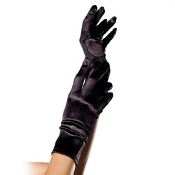 Handgelenklange Satin-Handschuhe