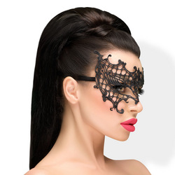 Elegante Maske aus schwarzer Spitze