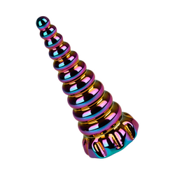 Farbenfroher Analplug aus Glas, 16 cm