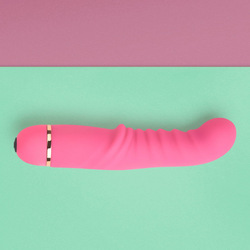 Gerippter G-Punkt-Vibrator aus Silikon, 17 cm