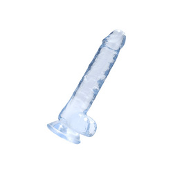 Crystal Clear - Dildo with Balls, 19 cm
