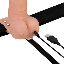 Hollow Strap-On With Balls Flesh, 20 cm
