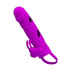 Penis Sleeve with Clitoris Stimulator, 14 cm