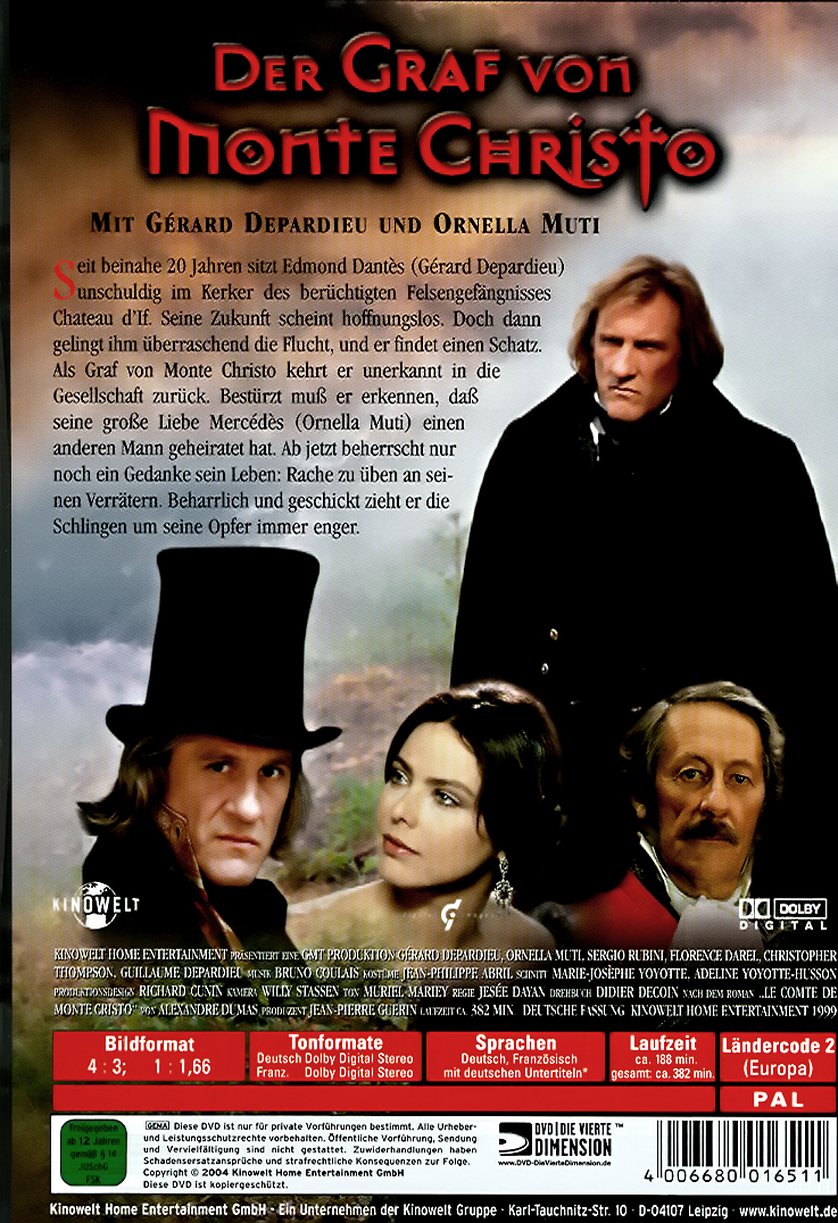 Brüllen Handel Treffen der graf von monte christo gerard depardieu dvd ...