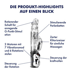 Perlen vibrator mit Klitoris reizer, 27 cm
