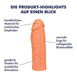 Geaderte Penishülle aus Silikon, 15 cm