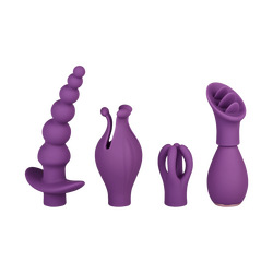 Vibrator-Set mit 4 Aufsätzen, 20 cm