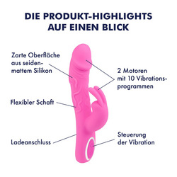 Naturnaher Rabbitvibrator aus Silikon, 21,5 cm