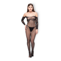 Off-Shoulder-Bodystocking aus Netz