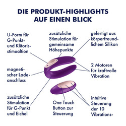 Satisfyer Double Plus Remote aus Silikon, 8 cm