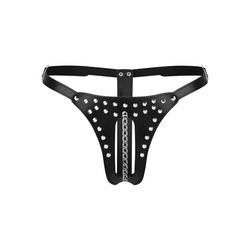 Ledertanga mit Kette