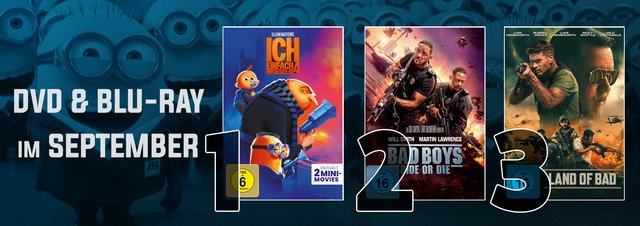 DVD & Blu-ray Charts September 2024: Jede Menge Action und tierisch viel Spaß und Horror!