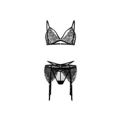 Spitzen-Set mit Golddetails, 3 Teile