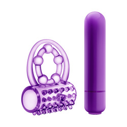 Vibrating Double Strap Cock Ring, 6,3 - 8,3 cm