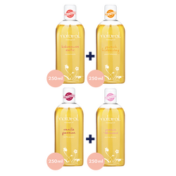 Vielseitiges Massageöl-Set, 4 x 250 ml
