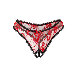Sexy Ouvert-String mit Ziernaht und Spitze