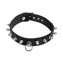 Leder-Halsband mit Killernieten