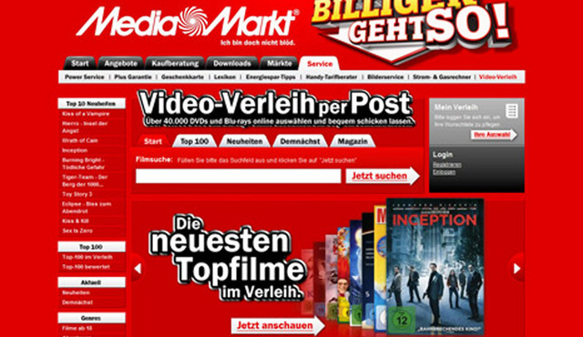Media Markt Verleih per Post: Media Markt kooperiert mit dem Filmverleiher Video Buster