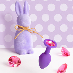 Silikon-Analdildo mit Kristall, S, 7 cm