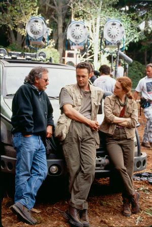 Von links: Spielberg, Vaughn, Julianne Moore.