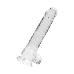 Crystal Clear - Dildo with Balls, 21 cm