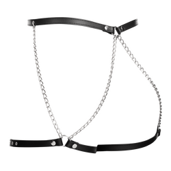 Bondage-Harnisch aus Leder mit Metallketten