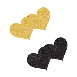 Pretty Pasties - Glitter Hearts, 2 Paar