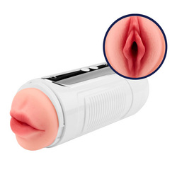 Elektrischer Masturbator mit 2 Liebesöffnungen, 21 cm