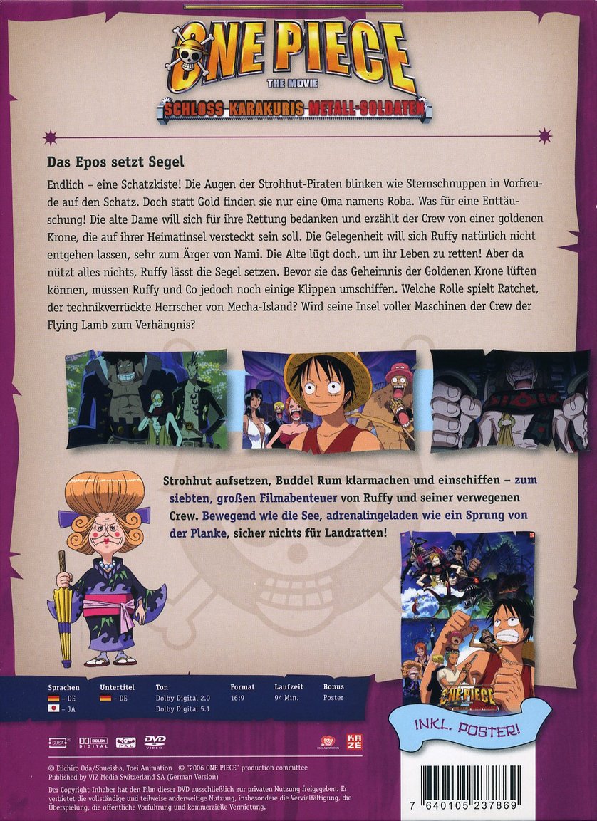 One Piece Schloss Karakuris Metall Soldaten One Piece - 7. Film: Schloss Karakuris Metall-Soldaten: DVD oder Blu