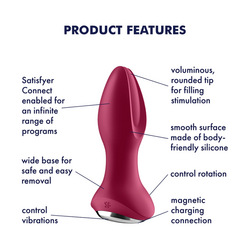 Satisfyer Rotator Plug 2 Connect App, 12,5 cm