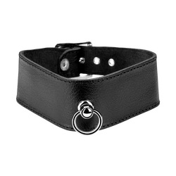 Breites Leder-Halsband mit O-Ring