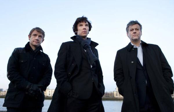 Martin Freeman, Benedict Cumberbatch und Rupert Graves in 'Sherlock' © Polyband 2010