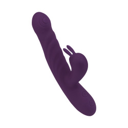 Stoßender Rabbitvibrator aus Silikon, 21,5 cm