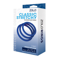 Classic Stretchy Cock Ring, 3 Stück, 4,1   5,1 cm