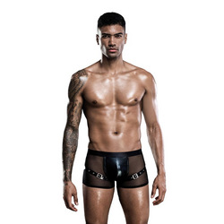 Shorts aus Mesh in Latexoptik