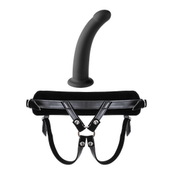 Universal Harness With Black Dildo Size M, 16 cm