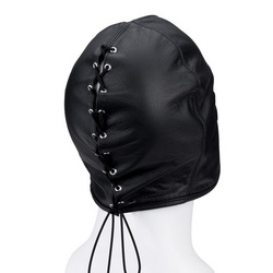 Leder-Kopfmaske mit freier Mundpartie