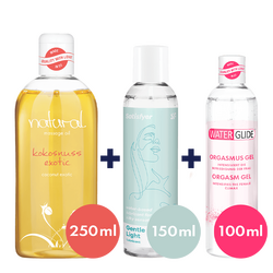 Gleitmittel- &amp; Massage-Set, 3 Teile