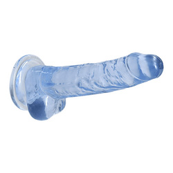 Crystal Clear - Dildo with Balls, 19 cm