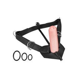 Uncut Cock with Strap-On Harness , 21 cm, 7 Teile