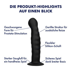 Gerillter Analdildo aus Silikon, 14,5 cm