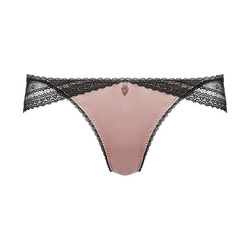 Spitzenslip mit Satinbesatz
